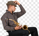 Сlipart jazz sax black man shirt photo cut out BillionPhotos