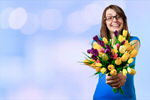 Сlipart Woman hands holds flowers background beautiful board bouquet   BillionPhotos