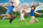 Сlipart jump trampoline family air happy   BillionPhotos