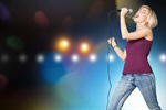 Сlipart Karaoke Singer Female Microphone Singing   BillionPhotos