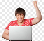 Сlipart Computer Laptop Men Cheerful Internet photo cut out BillionPhotos