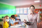 Сlipart teacher child classroom desk happy   BillionPhotos