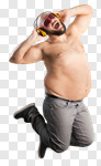 Сlipart fat man fatso earphones move photo cut out BillionPhotos