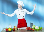 Сlipart cheerful chef chefs hat chefs whites commercial kitchen   BillionPhotos