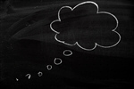 Сlipart Blackboard Thinking Bubble Inspiration Chalk Drawing photo  BillionPhotos