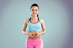 Сlipart stomach happy woman belly touching   BillionPhotos