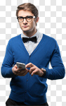 Сlipart nerd think student phone fashion photo cut out BillionPhotos