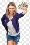 Сlipart Currency Women Winning Wealth Cheerful photo cut out BillionPhotos