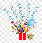 Сlipart Open gift box birthday party box flat photo cut out BillionPhotos