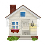 Сlipart House Residential Structure Real Estate Isolated Built Structure vector icon cut out BillionPhotos