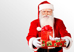 Сlipart Santa Claus Christmas Gift Isolated Cheerful   BillionPhotos