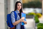 Сlipart student girl adult back to school background   BillionPhotos