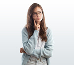 Сlipart think woman person background white   BillionPhotos