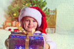 Сlipart Child giving a Christmas present beautiful box brown celebration   BillionPhotos
