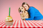 Сlipart dog birthday background party woman   BillionPhotos