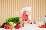 Сlipart kid chef fruit vegetarian table   BillionPhotos
