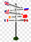 Сlipart Travel Travel Destinations Road Sign National Flag Directional Sign 3d cut out BillionPhotos