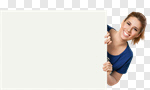 Сlipart Women Surprise Peeking Smiling Sign photo cut out BillionPhotos