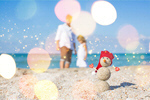 Сlipart sandy snowman beach santa present sand   BillionPhotos