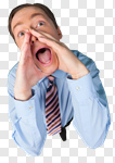 Сlipart Shouting Beckoning Humor Fish-Eye Lens Men photo cut out BillionPhotos