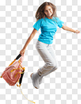Сlipart jump student background school bag photo cut out BillionPhotos