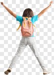 Сlipart backpack jump kid pupil behind photo cut out BillionPhotos