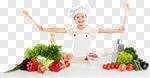 Сlipart kid chef fruit vegetarian table photo cut out BillionPhotos