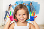 Сlipart Happy looking kid playing with paints in his fingers kid paintings play child   BillionPhotos