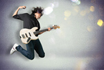 Сlipart Guitarist Pop Musician Guitar Rock and Roll Jumping   BillionPhotos