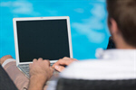 Сlipart Laptop Swimming Pool Outdoors Relaxation Businessman photo  BillionPhotos