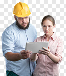 Сlipart engineer civil tablet group construction photo cut out BillionPhotos