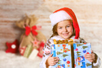 Сlipart Child giving a Christmas present beautiful box brown celebration   BillionPhotos