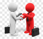 Сlipart Three-dimensional Shape People Handshake Agreement Red 3d cut out BillionPhotos
