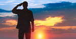 Сlipart Silhouette of a soldier saluting during sunset soldier vision troops dream   BillionPhotos
