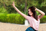 Сlipart happy woman smile park outdoors   BillionPhotos