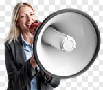 Сlipart sale woman megaphone shout human photo cut out BillionPhotos