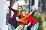 Сlipart group diverse friends happy outside   BillionPhotos