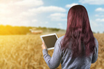Сlipart field woman farmer tablet agronomy   BillionPhotos