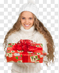 Сlipart Christmas Shopping Women Gift Giving photo cut out BillionPhotos