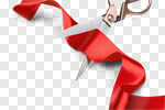 Сlipart Red Tape Scissors Ribbon Cutting Red photo cut out BillionPhotos