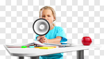 Сlipart child megaphone news call person photo cut out BillionPhotos