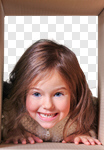 Сlipart Child view from inside of the box opening ornament dream day photo cut out BillionPhotos