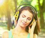 Сlipart music girl listening summer background   BillionPhotos