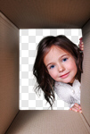 Сlipart Child view from inside of the box opening ornament dream day photo cut out BillionPhotos