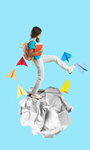 Сlipart kid school back paper fly   BillionPhotos