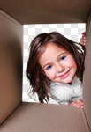 Сlipart Child view from inside of the box opening ornament dream day photo cut out BillionPhotos