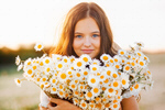 Сlipart child kid smell field background photo  BillionPhotos