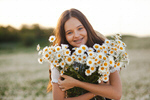 Сlipart child kid smell field background photo  BillionPhotos