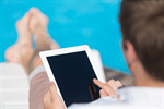 Сlipart Laptop Swimming Pool Outdoors Relaxation Businessman photo  BillionPhotos