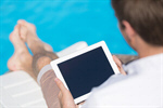 Сlipart Laptop Swimming Pool Outdoors Relaxation Businessman photo  BillionPhotos